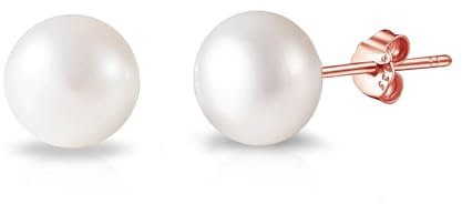 Orecchini di perle in argento sterling placcato oro rosa