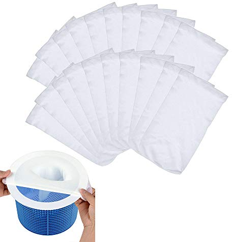 20PCS Chaussettes Skimmer Piscine,Prefiltre Pour Piscine,Pool Skimmer Socks,Chaussettes d'écumeur de Piscine,Filtres en Tissu de Nylon,Piscine Filtres en Tissu,Skimmer Net