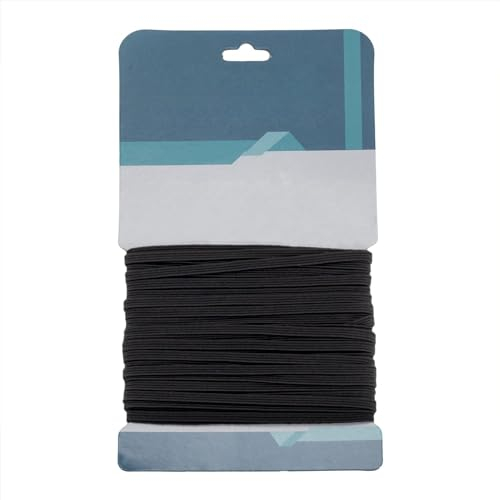 Weddecor Nähen Elastische Schnur Spule Faden, Elastisch Saiten Gewinde für die Herstellung Armbänder,Bekleidung,Stricken,DIY Projekte, Schmuck Herstellung, Bund, Halsketten - 3mm Schwarz, 2 Metres