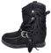 Malu Shoes Stivaletto Donna Indianini Nero Scamosciati con Frange Zeppa Interna 5 cm Cinturino Fibbia Altezza Caviglia Moda Ibiza (39 EU)