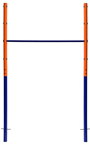 BEST SPORTING Turnreck Garten I Reckstange Garten Kinder und Erwachsene I Höhenverstellbare Kletterstange Outdoor in Blau-Orange I Turngeräte für Kinder für Spaß im Garten I Einzel - 118cm