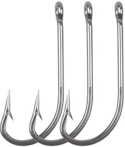 Saltwater Fishing Hooks, 50pcs O'shaughnessy Stainless Steel Saltwater Long Shank Fishing Hook Extra Strong Forged Metal Hooks Size 1/0-10/0 (50pcs 4/0)