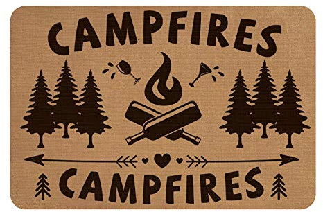 SUPERFINDINGS 40x60cm Home Door Mat with Non Slip Rubber Backing Campfires Ultra Absorb Mud Easy Clean Doormat for Outdoor Indoor Garage Entrance