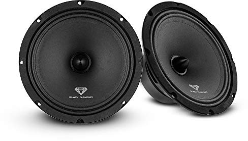 BLACK DIAMOND Altavoces de rango medio de 8 pulgadas con bala, 140 vatios 4 ohmios, bobina de voz de 1.2 pulgadas (par de altavoces) Dia-CM8.4B