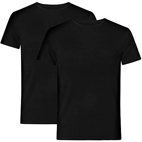 Resteröds Herren T-Shirt aus Bambus und ökologischer Baumwolle, lang, rund Hals, hochwertiges Männer Muskelshirt, 2er Pack
