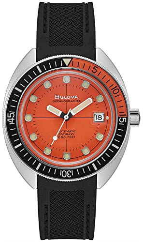 Bulova Herren Analog Mechanisch Uhr mit Gummi Armband 96B350