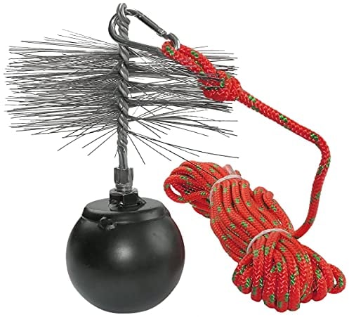 AERZETIX - C49987 - Satz Schornsteinfeger - reinigungswerkzeuge für schornsteinreinigung entblocken schornsteine - drahtbürste Ø175mm - seil Ø5mm länge 10m - kugel 1.8kg - karabiner
