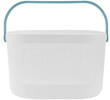 Portable Shower Basket with Handle, Plastic Shower Storage Basket, Dorm Cleaning Bathroom Filter Bucket, Tote Bathroom Storage Bin Bag for Cleaning Products Kitchen Pantry Garage Bedroom