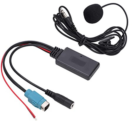 Akozon Adaptateur Bluetooth AUX in Adaptateur de Câble Audio sans Fil de Câble AUX Stéréo avec Remplacement de Microphone pour Alpine 2009-up KCE-237B