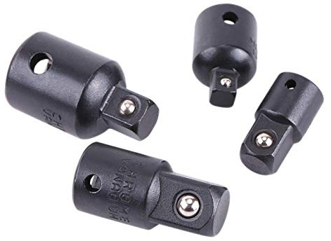 4 Stück Schlagschrauber Adapter,Schraubenschlüssel,Handsteckdose Ärmelset Schraubenschlüssel,Handsteckdose Ärmelset Steckschlüssel Schraubendreher Konverter Set Schwarz Reduzierhülse 1/2,3/8,1/4