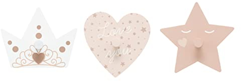 Atmosphera - Set de 3 patères Enfant Princesse - Bois