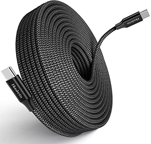 Extra Long USB C to USB C Cable Fast Charge 5M, PD 60W Type C Charger Cable Nylon Braided for iPhone 16 15 Pro/Pro Max/Plus, iPad Pro 11/12,9, iPad Air 4/5, MacBook Air/Pro, Galaxy S25 S24 S23