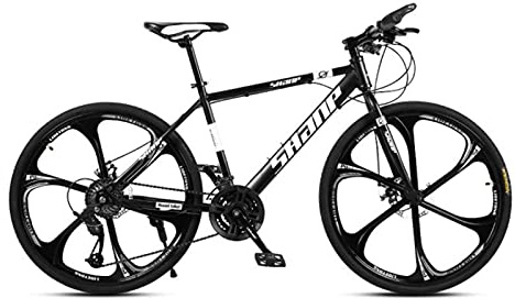 21 velocità (24 velocità, 27 velocità) bici da strada pieghevole adultmountain bike leggero robusto acciaio al carbonio doppio freno a disco anteriore forcella per uomo (nero 30 velocità)