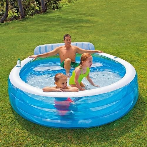 Piscina hinchable para adultos y niños - Piscina para niños - Tumbona inflable grande (229 x 218 x 76 cm)