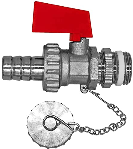 Kessel Füll- und Entleerungshahn selbstdichtend Messing vernickelt 1/2 Zoll mit Kette KFE Kugelhahn Heizung