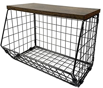 Ziggy Storage Wire Baskets, Stackable or Wall-mounted & Countertop Tiered Kitchen Storage for Fruit and Vegetables