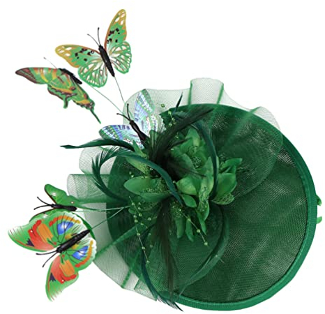 FRCOLOR Schmetterlings-cocktailhut Hochzeitsfaszinatoren Hut Dame Faszination Tea- Faszinatoren Hüte 20s 50er Jahre Derby Hochzeit Fascinator Kleid Charme Braut Schallwand Polyesternetz