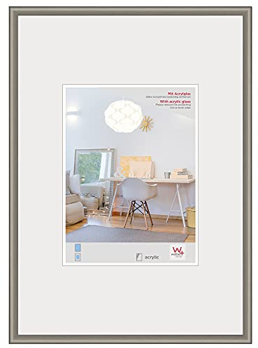 walther design Bilderrahmen stahl 40 x 50 cm mit Kunstglas, New Lifestyle Kunststoffrahmen KVX050D