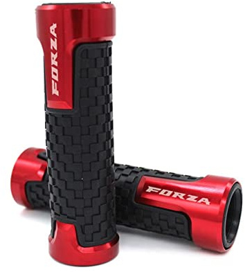 RESKIO Motorrad Griff Für Honda Forza 300 125 250 2010-2018 2017 1 Paar Motorrad 22mm Griffe Gummi Aluminium Motorrad CNC Lenker Set Motorrad-Lenkergriffe (Color : Red)