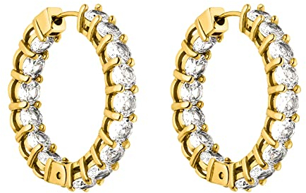 PURELEI® Shimmer Ohrringe (Gold) – Damenohrringe aus langlebigem Edelstahl – Wasserfeste Ohrringe Damen – 2,7 cm Durchmesser – Modeschmuck für deinen individuellen Look