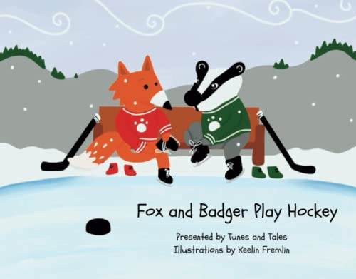 Fox and Badger Play Hockey