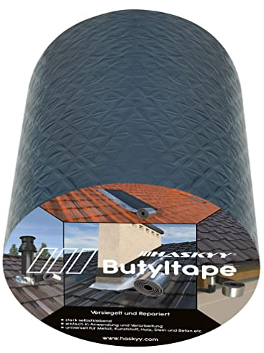 Wasserdichtes Klebeband Butylband I 100mm*5m Anthrazit hochwertig selbstklebend mit Aluminiumfolie I Butyl-Tape alterungsbeständig korrosionsbeständig UV-beständig