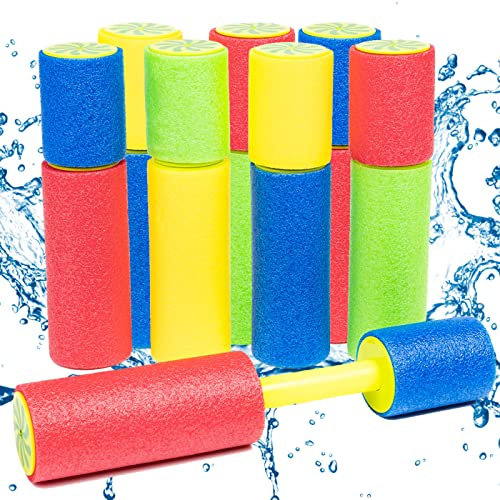 Pistola de Agua, 24 Pistolas de Espuma Goma Evade 15cm para Niños y Niñas, Juguete Infantil para Batalla de Agua, Playa, Piscina, Water Gun, Bolsas de Fiesta de Verano