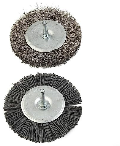 RANRAO 2Pcs Elektrische Fugenbürste EFB Modell 2022, Fugenreiniger Gegen Unkraut Draht Rad Bürste Stahldraht Bürste Cutter Trimmer Kopf Sets (Abrasive Draht+Stahldraht Fugenbürste)