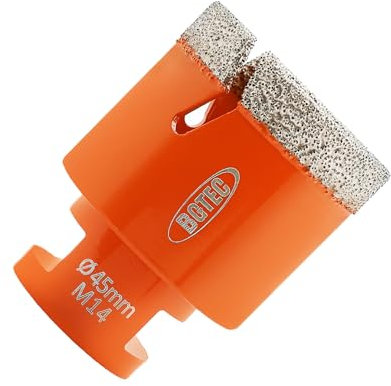 BGTEC Diamond Drill Bit - 45mm Tile Hole Saw with M14 thread for Drilling Porcelain Ceramic Tile Granite Marble Stone Vacuum Brazed Diamond Hole Saw 60mm length