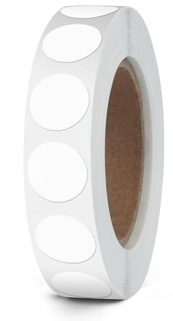 YIKIADA 1000 Stück Weiß Klebepunkte 13 mm Selbstklebend Punktaufkleber Runde Etiketten Rolle Markierungspunkte