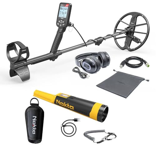 Nokta Simplex Ultra WHP Détecteur de métaux étanche avec casque sans fil et bobine de recherche de 11 pouces, détecteurs de métaux professionnels avec accessoires (avec casque sans fil et pointeur