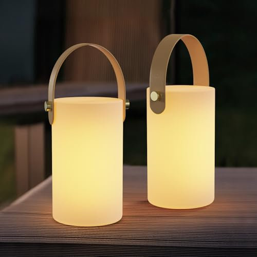 pataoli 2 Stück Outdoor Tischlampe outdoor lampe mit Fernbedienung 16 Farben Dimmbar portable/Wasserdicht Outdoor Lampe Haus und Garten dekoration LED für Outdoor Camping Tischleuchte
