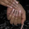 24PCS Long Coffin Press on Nails - Rosa künstliche Nägel Zum Aufkleben mit Acryl Diamond - Lang Ballerina Nägel zum Aufkleben (Splicing Heart Rhinestones)