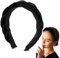 Favuit Samt Haarreif, Geflochtene Stirnbänder Breit Haarband Vintage Gepolsterte Haarreifen Trachten Solide Kopfschmuck Mode Haarschmuck für Damen und Mädchen (Schwarz)