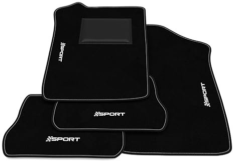 Fußmatten kompatibel mit Volkswagen Corrado 1988-1995, Sport Stickerei, maßgeschneidertes Auto-Fußmatten-Set, Teppich Set