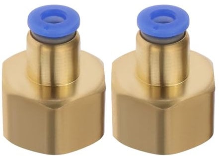 LT Easiyl 2Pcs BSP 3/8 to 4mm Pneumatic Fitting Push Quick Connector Female to Female Brass Pneumatic Connector for MIG Welder Mini MIG Adapter