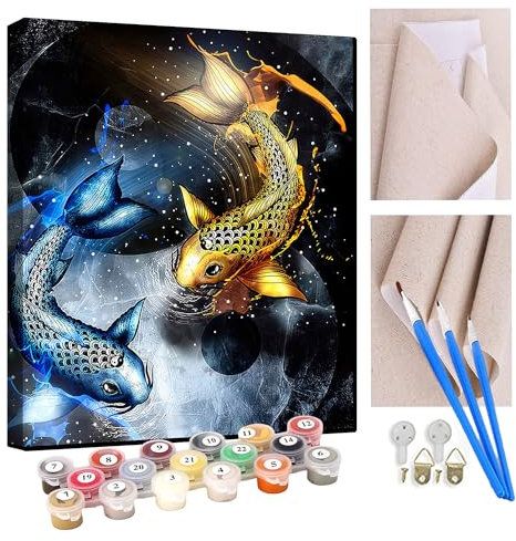 KANGBAWA Pintar por números para adultos Carpa del cielo estrellado DIY Paint by numbers Pintura por Números con Pinceles y regalo para hogar decoración de casa (sin marco) 40 x 50 cm