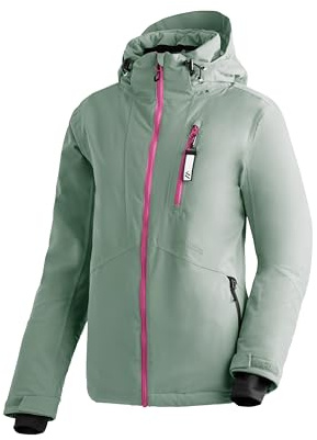 Maier Sports Straja, Warme Damen Skijacke, Wasserdichte Winterjacke mit 4-Wege-Stretch, mTEX Wetterschutz und mTHERM für hohen Wärmerückhalt, PFC-frei, Grün, 40