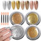 GZMAYUEN Chrome Nail Powder Gold Silver Champagne Copper, 4 Colors Mirror Effect Metallic Chrome Powder for Nails Metallic Nail Powder for Women Girls