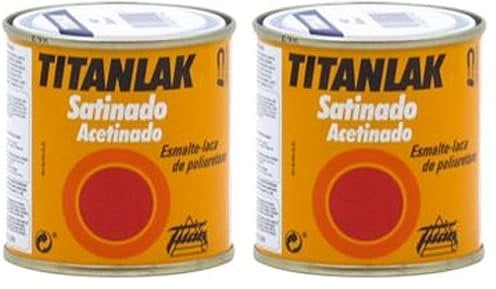 TITANLUX Titanlak, Esmalte Laca sintética Satinado, Blanco Piedra, 750 ml, El embalaje puede variar (Paquete de 2)