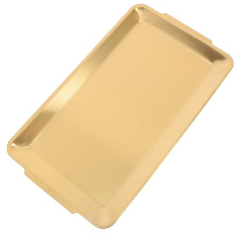 GANAZONO Plateau Acier Multifonctionnel pour Barbecue Hot Pot Et Desserts Plat Élégant pour Réunions Familiales Et Pique- Extérieur Couleur Dorée