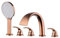 Mitigeur Baignoire Cascade, Robinet Baignoire avec 3 Modes Douchette Robinet de Baignoire Laiton 3 Poignées 5 Trous Mitigeur de Baignoire avec Flexible de Douche(Rose Gold)