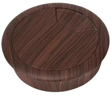 Lot de 2 cache-câbles ronds en bois de 50/60 mm for bureau, organiseur de câbles en plastique(Style 3,50mm)