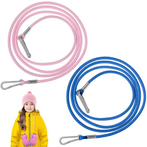 Toddmomy 2 Stück Verstellbarer Anti-Verlust Handschuh-Clip, Multifunktionales Handschuhhalter Band für Kinder und Erwachsene - Tragbares Lanyard Seil für Winter Fäustlinge, Skifahren & Snowboard