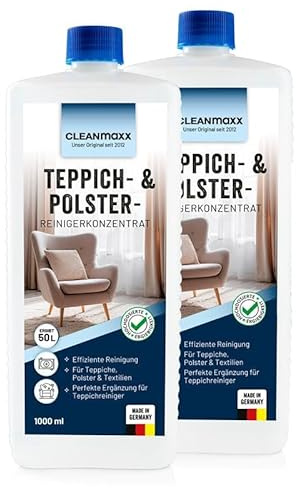 CLEANmaxx Teppichshampoo – ideal als Teppichreiniger & Polsterreiniger | Teppichreiniger Mittel – auch als Reiniger für Waschsauger & Foam Cleaner | geeignet für Sofa, Auto, Teppich, Polster etc.