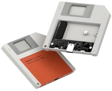 Hagibis Floppy Disk M.2 NVMe SSD Enclosure 10Gbps 2230 2242 iPhone17 16 15 | Retro classic nostalgic 90s style external solid state drive case for high frame rate video recording, ultra thin design.