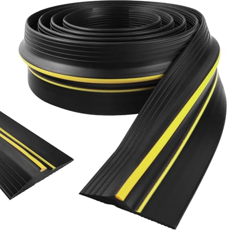 Garage Door Seal Bottom,Universal Draught Excluder Strip Rubber Threshold Strip,Heavy Duty Weather Stripping Door Threshold Strip for Insulation&Keeping Garage Clean&Dry (Black, 3m×88mm×12.5mm)