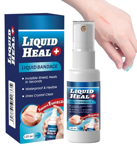Flüssiger Hautkleber, Wundreinigung, Flüssigbandage, Spray, wasserfest, Gesundheitspflege, Klebstoff, schnelle Heilung, Wundverband für Knie, Füße, Finger, Hände, Arme, Zuhause, Reisen, Outdoor