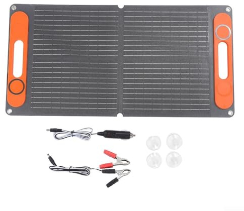 Snugawarm 80W Pannello Solare 12V Batteria Ricarica Con Pieghevole Doppia Uscita USB Interfaccia 12VDC E Supporto Morsetto Batteria Auto
