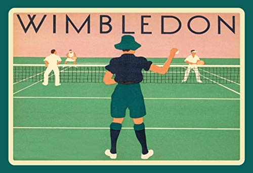 Schatzmix Blechschild Retro Wimbledon Tennis Sport Metallschild Wanddeko 20x30 tin Sign